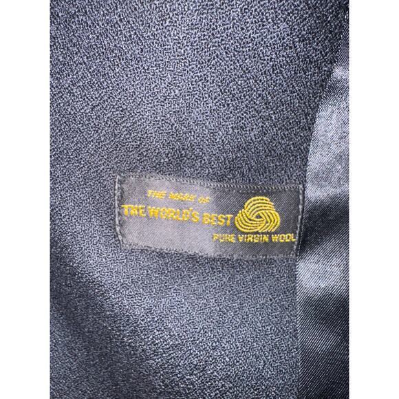 Vintage 1960's Darby Fashion for Rogers Black Wool Overcoat Velvet Collar large - Picture 12 of 14